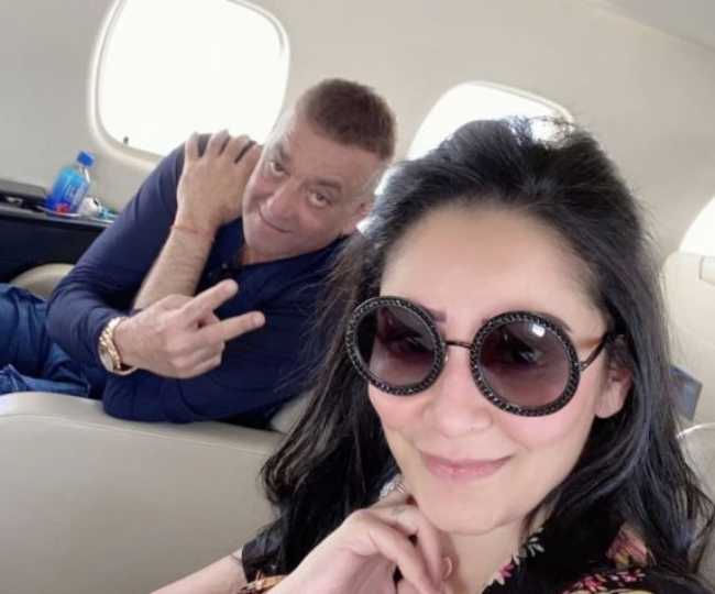 Sanjay Dutt and Maanayata jet off to Dubai to meet their kids, see photos